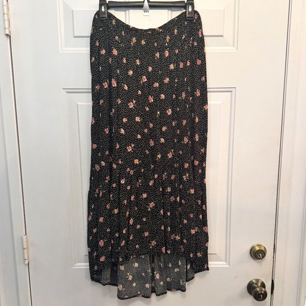 Signature by Sangria Floral Midi skirt featuring High Low hemline